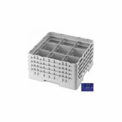 Cambro 9S318186 - Camrack Glass Rack 9 Compartments 2-7/16" Max. Height Navy Blue NSF - Pkg Qty 5