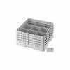 Cambro 9S434151 - Camrack Glass Rack 9 Compartments 5-1/4" Max. Height Soft Gray NSF - Pkg Qty 4