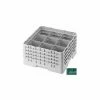 Cambro 9S638119 - Camrack Glass Rack 9 Compartments 6-7/8" Max. Height Sherwood Green NSF - Pkg Qty 3