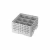 Cambro 9S638151 - Camrack Glass Rack 9 Compartments 6-7/8" Max. Height Soft Gray NSF - Pkg Qty 3