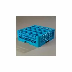 Carlisle RG16-214 - Opticlean™ 16 Compartment Glass Rack W/2 Extenders, Blue, Qty 3 - Pkg Qty 3