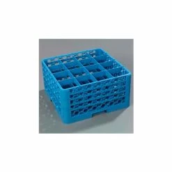 Carlisle RG16-414 - Opticlean™ 16 Compartment Glass Rack W/ 4 Extenders, Blue - Pkg Qty 2