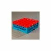 Carlisle RG25-2C410 - Opticlean™ 25-Compartment Glass Rack W/ 2 Extenders, Red-Carlisle Blue - Pkg Qty 3