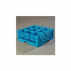 Carlisle RG9-214 - Opticlean™ 9-Compartment Glass Rack W/ 2 Extenders, Carlisle Blue - Pkg Qty 3