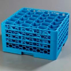 Carlisle RW30-314 - OptiClean™ NeWave™ 30-Compartment Glass Rack, 4 Extenders, Blue