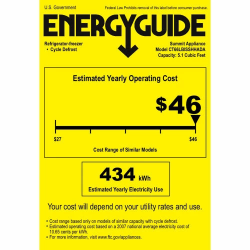 Summit Appliance Summit-ADA Comp Built-In Refrigerator-Freezer, Lock, S/S Wrapped Door, WH - Image 2