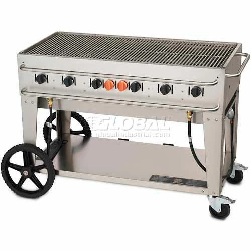 Crown Verity Rental Mobile Grill 48" LP - Single Inlet - RCB-48-SI