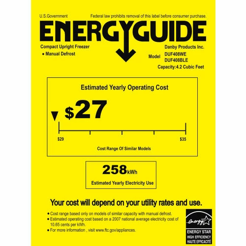 Danby® Counter Height Upright Freezer, Solid Door, 4.3 Cu. Ft., White - Image 5