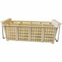 Winco PCB-8 - Flatware Basket with Handle, 8 Compartments, Beige, Half Size - Pkg Qty 12