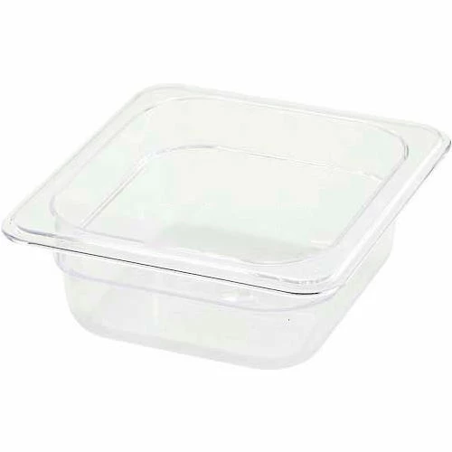 Winco SP7602 1/6-Size Food Pan, 2-1/2"H, -40°F to 210°F, Polycarbonate - Pkg Qty 12