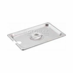 Winco SPCQ 1/4-Size Slotted Cover for Steam Pans, Snap On Fit, Polypropylene, Dishwasher Safe - Pkg Qty 12