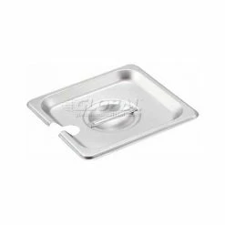 Winco SPCS 1/6-Size Slotted Cover for Steam Pans, Snap On Fit, Polypropylene, Dishwasher Safe - Pkg Qty 12