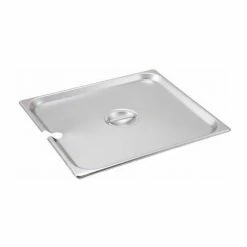 Winco SPCTT 2/3-Size Slotted Cover for Steam Pans, Snap On Fit, Polypropylene, Dishwasher Safe - Pkg Qty 12