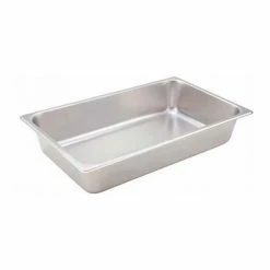 Winco SPF4 Full-Size Steam Pan, 4"H, 20-3/4" L, 12-3/4" W, Stainless Steel, Standard Weight - Pkg Qty 6