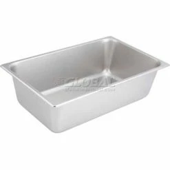 Winco SPF6 Full-Size Steam Pan, 6"H, 20-3/4" L, 12-3/4" W, Stainless Steel, Standard Weight - Pkg Qty 6