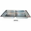 Winco SPFD2 Full-Size Divided Food Pan, 20-3/4"L, 12-1/2"W, 2-1/2"H, Stainless Steel - Pkg Qty 6