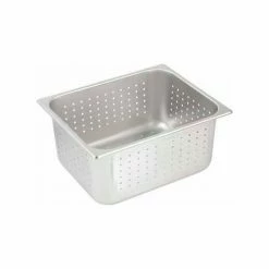 Winco SPHP6 Half-Size Steam Table Pan, 10-3/8", 12-3/4"W, 6"H, Stainless Steel, Standard Weight - Pkg Qty 6