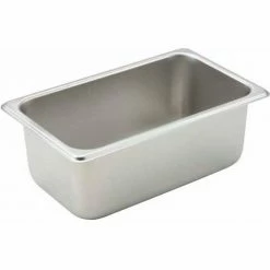 Winco SPQ4 Regular Steam Pan, 1/4-size, 4"H, Standard Weight - Pkg Qty 12