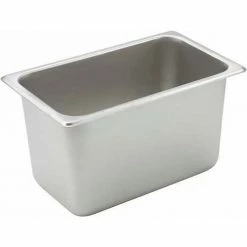 Winco SPQ6 Regular Steam Pan, 1/4-size, 6"H, Standard Weight - Pkg Qty 12