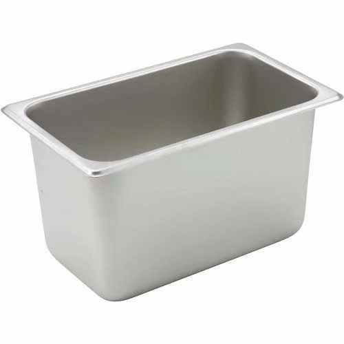 Winco SPQ6 Regular Steam Pan, 1/4-size, 6"H, Standard Weight - Pkg Qty 12
