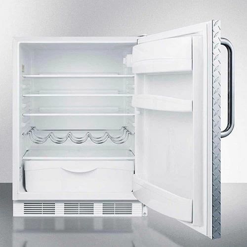 Summit Appliance Summit Built In Undercounter All Refrigerator 5.5 Cu. Ft. White/Diamond Plate - Image 3
