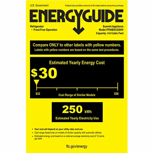 Summit Appliance Summit Undercounter Built In-Freestanding Refrigerator 4.6 Cu. Ft. Stainless Steel - Image 6