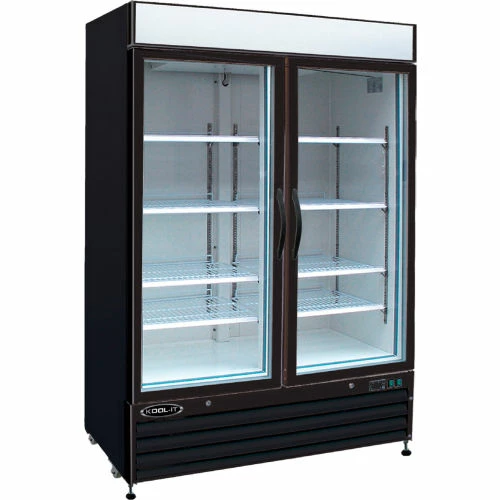 Kool-It KGF-48 - Freezer Merchandiser, 48 Cu. Ft., 2 Glass Doors, Black, 79-1/2"H x 54"W