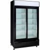 Kool-It KSM-36 - Refrigerated Merchandiser, 2 Glass Doors, 36 Cu. Ft., Black, 79-1/2"H x 44-1/2"W