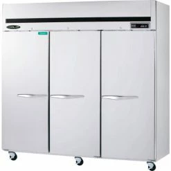 Kool-It Reach In Freezer, Top Mount Compressor, 3 Solid Doors, 72 Cu. Ft., Stainless Steel