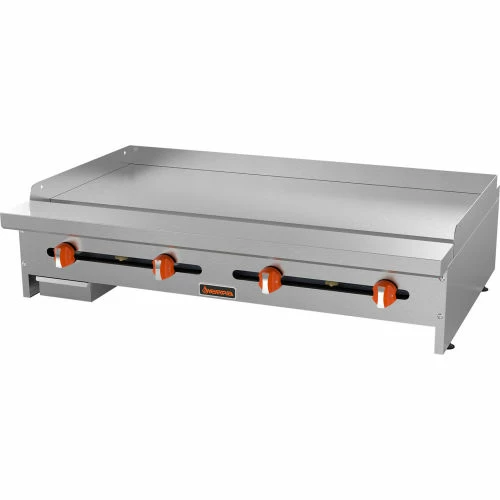 Sierra Range SRMG-48 - Griddle, 48"W, 4 U-Shaped Burners, 23,000 BTU Each, 3/4" Polished Steel Plate