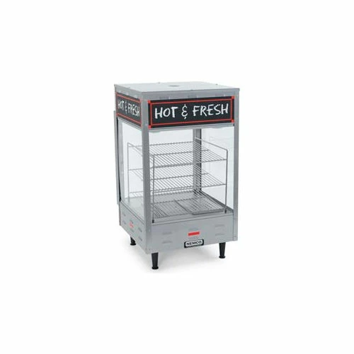 Nemco Heated Display Case w/ 3 15" Square Angled Shelves