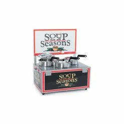 NEMCO® 6510-T4, Soup Merchandiser, Triple 4 Qt Well, With Header, 120 Volt