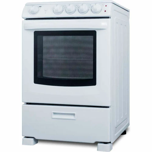 Summit Appliance Summit-Range, Electric, Smooth Top, 4 Burners, 2.9 Cu.Ft., White, 24.25" x 23.75" x 36.5" - Image 4