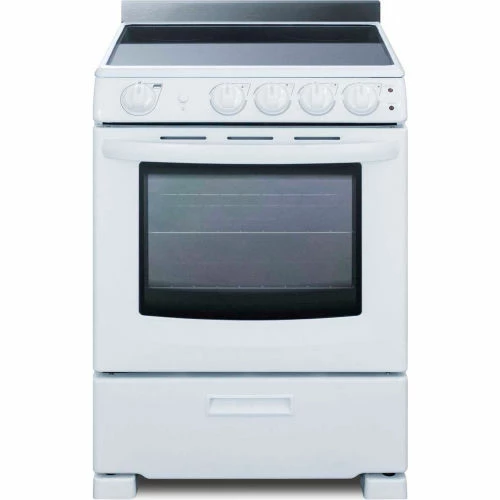 Summit Appliance Summit-Range, Electric, Smooth Top, 4 Burners, 2.9 Cu.Ft., White, 24.25" x 23.75" x 36.5" - Image 2