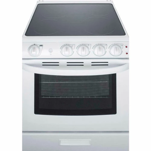 Summit Appliance Summit-Range, Electric, Smooth Top, 4 Burners, 2.9 Cu.Ft., White, 24.25" x 23.75" x 36.5" - Image 5