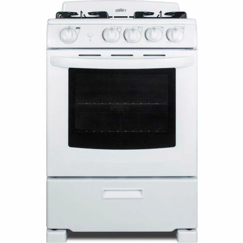 Summit Appliance Summit-Range, Gas, 4 Burners, 2.9 Cu. Ft., Spark Ignition, White, 23-1/2" x 23-1/2" x 42" - Image 2