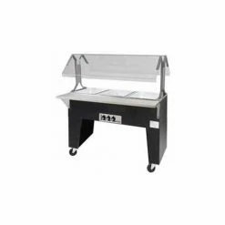 Supreme Metal Portable Buffet Table, Electric, (2) 12" x 20" Wells Black 120V