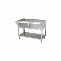 Supreme Metal Coldpan Table, 47.125"L 3-Pan Size, S/S Open Base w/Undershelf