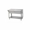 Supreme Metal Solid Top Table, 31.812"L S/S Cabinet Base