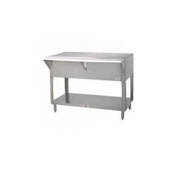 Supreme Metal Solid Top Table, 47.125"L S/S Cabinet Base