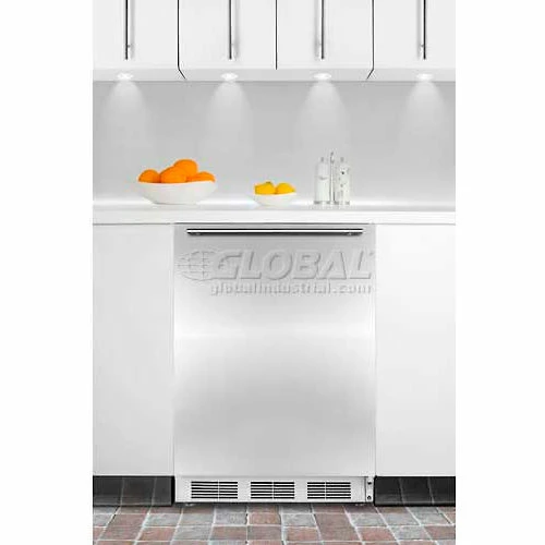 Summit Appliance Summit ADA Comp Built in Undercounter Refrigerator 5.5 Cu. Ft. White/Stainless Steel