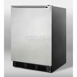 Summit Appliance Summit-ADA Comp Freestanding All-Refrigerator, S/S Door, Horizontal Handle, Black,
