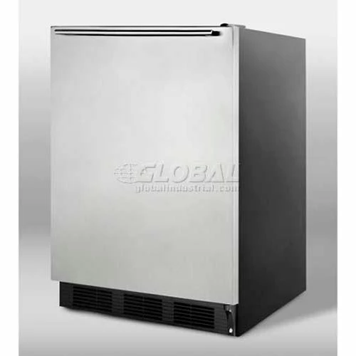 Summit Appliance Summit-ADA Comp Freestanding All-Refrigerator, S/S Door, Horizontal Handle, Black,