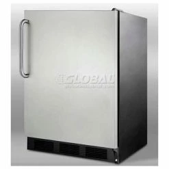 Summit Appliance Summit-Freestanding All-Refrigerator, Black Exterior, S/S Door, Towel Bar Handle