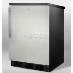 Summit Appliance Summit Commercial Built In-Freestanding Refrigerator 5.5 Cu. Ft. Black/Stainless Steel