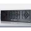 Summit Appliance Summit-4-Burner Island, Gas-On-Glass Cooktop, Sealed Burners, Cast Iron Grates
