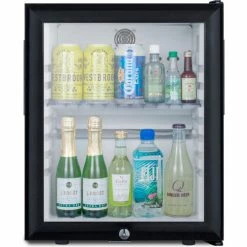 Summit Appliance Summit Compact Minibar W/ Glass Door & Front Lock 15-7/8"W X 16-3/4"D X 20-1/4"H