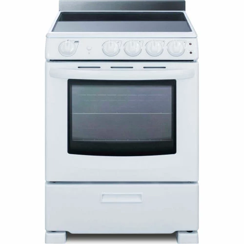 Summit Appliance Summit-Range, Electric, Smooth Top, 4 Burners, 2.9 Cu.Ft., White, 24.25" x 23.75" x 36.5" - Image 6