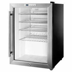 Summit Appliance Summit-Countertop Beverage Cooler, Black, Glass Door, Lock