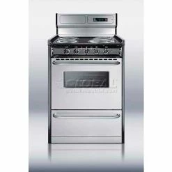 Summit Appliance Summit-Deluxe 220V Electric Range, Slim 24"W, Stainless Steel Doors